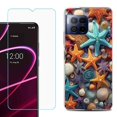 thumbnail image 1 of For T-Mobile Revvl 7 Pro 5G Phone Case, Shockproof Case Cover with Tempered Glass Screen Protector, by OneToughShield - Starfish Mix, 1 of 3