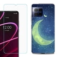 thumbnail image 1 of For T-Mobile Revvl 7 Pro 5G Phone Case, Shockproof Case Cover with Tempered Glass Screen Protector, by OneToughShield - Whimsical Moon, 1 of 3
