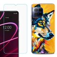 thumbnail image 1 of For T-Mobile Revvl 7 Pro 5G Phone Case, Shockproof Case Cover with Tempered Glass Screen Protector, by OneToughShield - Wolf Art, 1 of 3