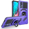 thumbnail image 1 of For TCL 30 5G Kickstand 360 Degree Magnet Ring Shockproof Cover Phone Case with Tempered Glass Screen Protector - Purple, 1 of 5