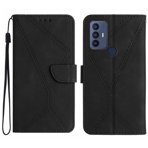 For TCL 30 SE / 30E /306/305 Stitching Embossed Leather Phone Case For TCL 30 SE / 30E /306/305