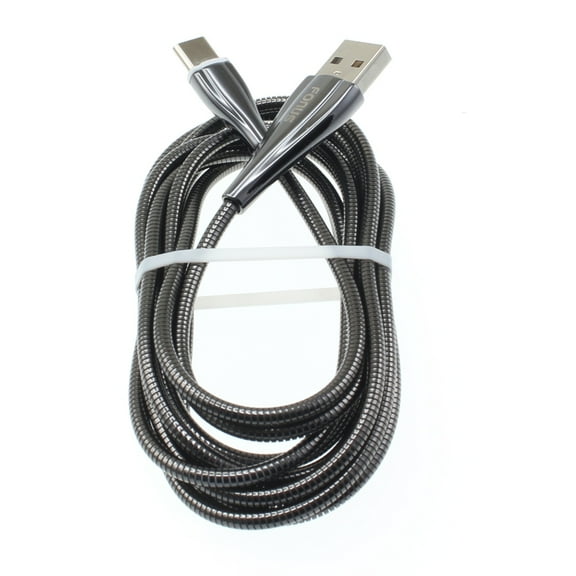For TCL 30 T - Metal USB Cable 6ft Type-C Charger Cord Power Wire USB-C