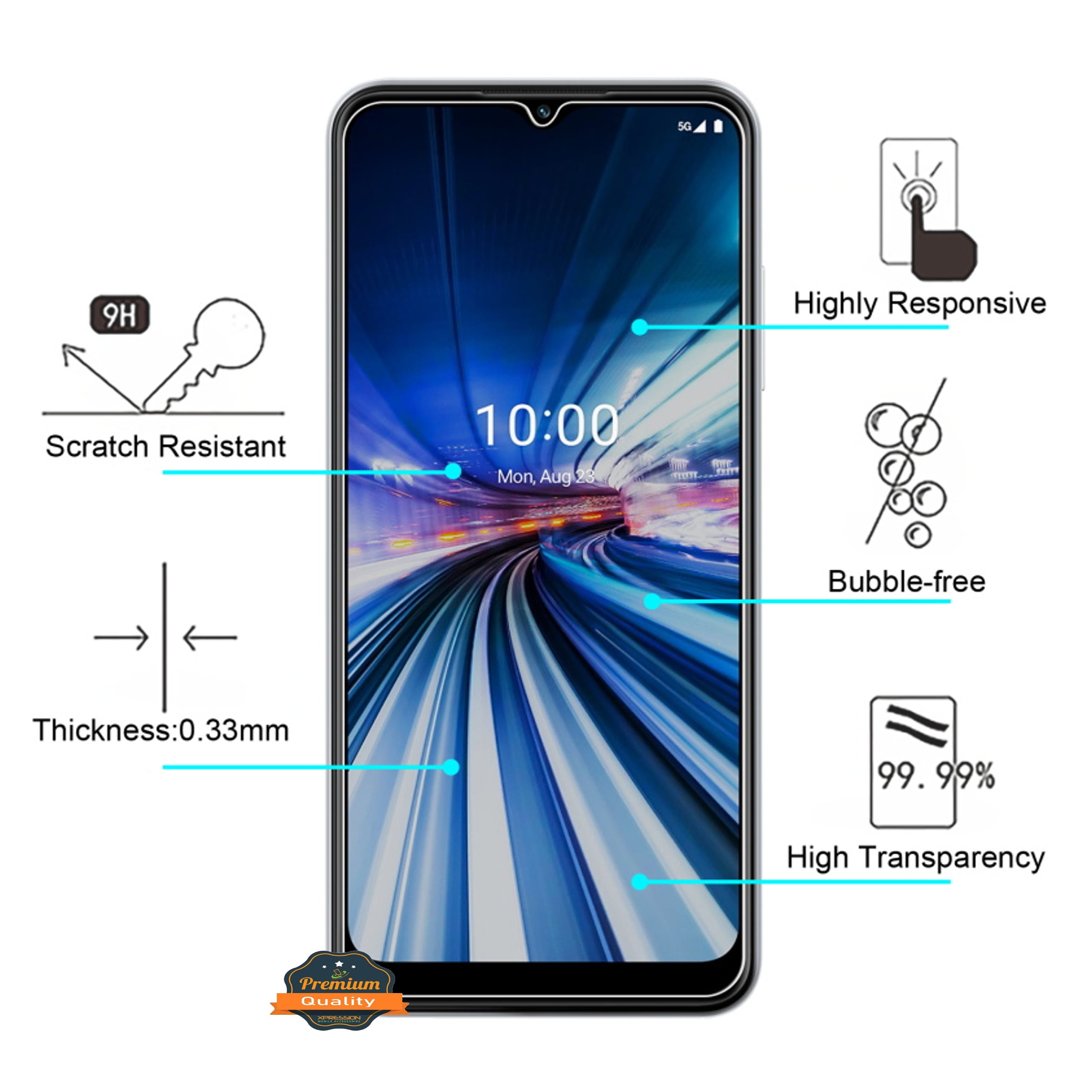 For TCL 30 Z (T602DL) Tempered Glass Screen Protector, Bubble Free, AntiFingerprints, Case