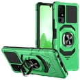 thumbnail image 1 of For TCL 40 T T608DL Robotic Ring Kickstand Phone Case + Tempered Glass - Green, 1 of 6