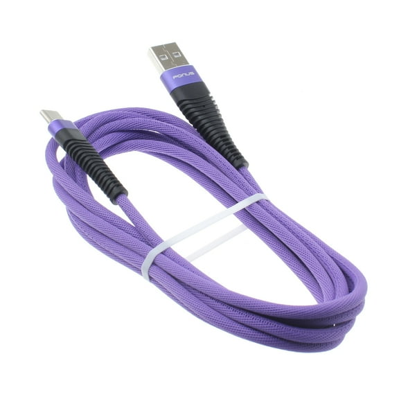 For TCL 40 XE 5G, 30 XE 5G - Purple 6ft USB Cable, Type-C Charger Cord Power Wire USB-C Long P2V