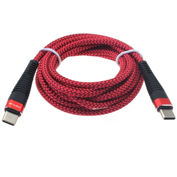 For TCL 40 XL/XE/X/NxtPaper - 10ft PD Cable Type-C to USB-C Charger Cord Power Wire Sync Braided