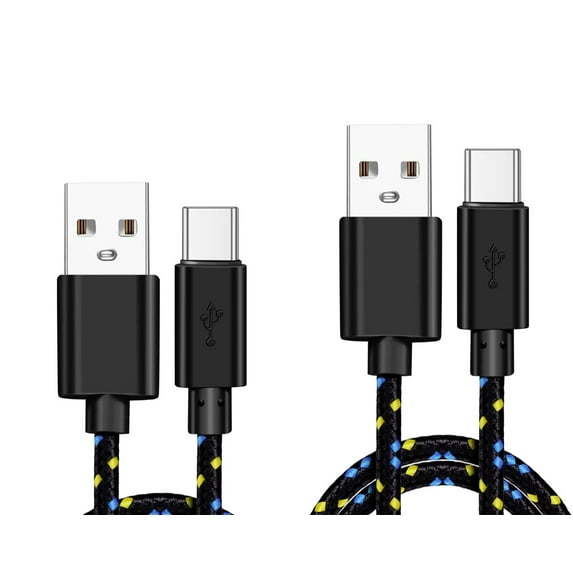 For TCL 40 XL/XE/X/NxtPaper - 6ft and 10ft Long USB-C Cables Fast Charge TYPE-C Cord Power Wire Data Sync Braided High Speed