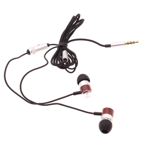 For TCL 40 XL/XE/X/NxtPaper - Wired Earphones Hi-Fi Sound Headphones Handsfree Mic Headset Wooden Earbuds In-ear Earpieces
