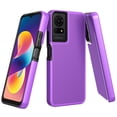thumbnail image 1 of For TCL 50 LE T510D Shockproof Hybrid Cell Phone Cover Case - Dotted Purple, 1 of 5