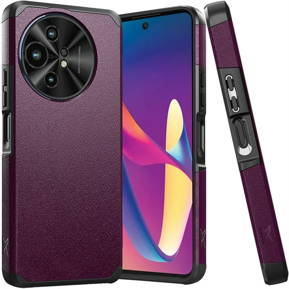 For TCL 50 XL 5G METKASE (Original Series) Tough Strong Shockproof Hybrid in Slide-Out Package - Dark Purple