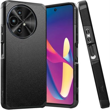 For TCL 60 XE NXTPAPER 5G T705M Shockproof Hybrid Cell Phone Cover Case + Tempered Glass - MK MK Black