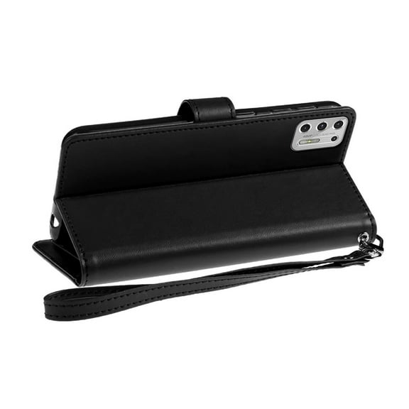 For TCL ION Z Wallet ID Card Holder Case Cover - Black
