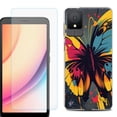 thumbnail image 1 of For TCL K11 Phone Case Cover, Shockproof Case with Tempered Glass Screen Protector, by OneToughShield - Abstract Butterfly, 1 of 3