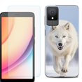 thumbnail image 1 of For TCL K11 Phone Case Cover, Shockproof Case with Tempered Glass Screen Protector, by OneToughShield - Arctic Wolf, 1 of 3