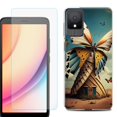 thumbnail image 1 of For TCL K11 Phone Case Cover, Shockproof Case with Tempered Glass Screen Protector, by OneToughShield - Butterfly Windmills, 1 of 3