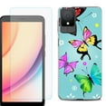 thumbnail image 1 of For TCL K11 Phone Case Cover, Shockproof Case with Tempered Glass Screen Protector, by OneToughShield - Butterfly, 1 of 3
