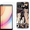 thumbnail image 1 of For TCL K11 Phone Case Cover, Shockproof Case with Tempered Glass Screen Protector, by OneToughShield - Cat Craft, 1 of 3