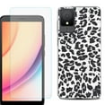 thumbnail image 1 of For TCL K11 Phone Case Cover, Shockproof Case with Tempered Glass Screen Protector, by OneToughShield - Cheetah B/W, 1 of 3