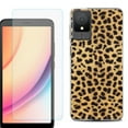 thumbnail image 1 of For TCL K11 Phone Case Cover, Shockproof Case with Tempered Glass Screen Protector, by OneToughShield - Cheetah Gold/Black, 1 of 3