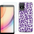 thumbnail image 1 of For TCL K11 Phone Case Cover, Shockproof Case with Tempered Glass Screen Protector, by OneToughShield - Cheetah Purple, 1 of 3