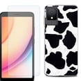 thumbnail image 1 of For TCL K11 Phone Case Cover, Shockproof Case with Tempered Glass Screen Protector, by OneToughShield - Cow Skin Design, 1 of 3