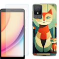 thumbnail image 1 of For TCL K11 Phone Case Cover, Shockproof Case with Tempered Glass Screen Protector, by OneToughShield - Cute Cats, 1 of 3