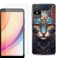 thumbnail image 1 of For TCL K11 Phone Case Cover, Shockproof Case with Tempered Glass Screen Protector, by OneToughShield - Cyberpunk Cat, 1 of 3