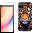 thumbnail image 1 of For TCL K11 Phone Case Cover, Shockproof Case with Tempered Glass Screen Protector, by OneToughShield - Cyberpunk Tiger, 1 of 3