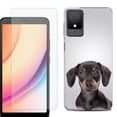 thumbnail image 1 of For TCL K11 Phone Case Cover, Shockproof Case with Tempered Glass Screen Protector, by OneToughShield - Dachshund Face, 1 of 3