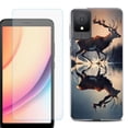 thumbnail image 1 of For TCL K11 Phone Case Cover, Shockproof Case with Tempered Glass Screen Protector, by OneToughShield - Deer Running, 1 of 3