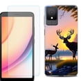 thumbnail image 1 of For TCL K11 Phone Case Cover, Shockproof Case with Tempered Glass Screen Protector, by OneToughShield - Deer Sunset, 1 of 3