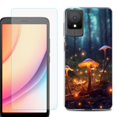 thumbnail image 1 of For TCL K11 Phone Case Cover, Shockproof Case with Tempered Glass Screen Protector, by OneToughShield - Fireflies Mushroom, 1 of 3
