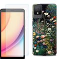 thumbnail image 1 of For TCL K11 Phone Case Cover, Shockproof Case with Tempered Glass Screen Protector, by OneToughShield - Flowery Garden, 1 of 3
