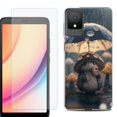 thumbnail image 1 of For TCL K11 Phone Case Cover, Shockproof Case with Tempered Glass Screen Protector, by OneToughShield - Frog n Mushroom, 1 of 3
