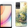 thumbnail image 1 of For TCL K11 Phone Case Cover, Shockproof Case with Tempered Glass Screen Protector, by OneToughShield - Frog, 1 of 3