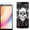 thumbnail image 1 of For TCL K11 Phone Case Cover, Shockproof Case with Tempered Glass Screen Protector, by OneToughShield - Grunge Skull, 1 of 3