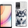 thumbnail image 1 of For TCL K11 Phone Case Cover, Shockproof Case with Tempered Glass Screen Protector, by OneToughShield - Husky Puppy, 1 of 3