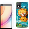thumbnail image 1 of For TCL K11 Phone Case Cover, Shockproof Case with Tempered Glass Screen Protector, by OneToughShield - Lion Craft, 1 of 3