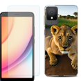 thumbnail image 1 of For TCL K11 Phone Case Cover, Shockproof Case with Tempered Glass Screen Protector, by OneToughShield - Lion Cub, 1 of 3