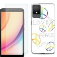 thumbnail image 1 of For TCL K11 Phone Case Cover, Shockproof Case with Tempered Glass Screen Protector, by OneToughShield - Love/Peace, 1 of 3
