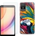 thumbnail image 1 of For TCL K11 Phone Case Cover, Shockproof Case with Tempered Glass Screen Protector, by OneToughShield - Macaw, 1 of 3