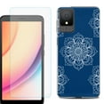 thumbnail image 1 of For TCL K11 Phone Case Cover, Shockproof Case with Tempered Glass Screen Protector, by OneToughShield - Mandala / Blue, 1 of 3