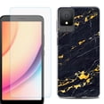 thumbnail image 1 of For TCL K11 Phone Case Cover, Shockproof Case with Tempered Glass Screen Protector, by OneToughShield - Marble / Lava, 1 of 3