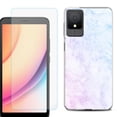 thumbnail image 1 of For TCL K11 Phone Case Cover, Shockproof Case with Tempered Glass Screen Protector, by OneToughShield - Marble Pink/Blue, 1 of 3