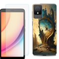 thumbnail image 1 of For TCL K11 Phone Case Cover, Shockproof Case with Tempered Glass Screen Protector, by OneToughShield - Melting Clock, 1 of 3