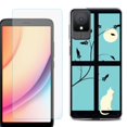 thumbnail image 1 of For TCL K11 Phone Case Cover, Shockproof Case with Tempered Glass Screen Protector, by OneToughShield - Moon/Cat, 1 of 3