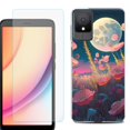 thumbnail image 1 of For TCL K11 Phone Case Cover, Shockproof Case with Tempered Glass Screen Protector, by OneToughShield - Moon Poppies, 1 of 3