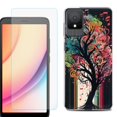 thumbnail image 1 of For TCL K11 Phone Case Cover, Shockproof Case with Tempered Glass Screen Protector, by OneToughShield - Musical Tree, 1 of 3