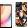 thumbnail image 1 of For TCL K11 Phone Case Cover, Shockproof Case with Tempered Glass Screen Protector, by OneToughShield - Owl Mix, 1 of 3