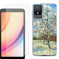 thumbnail image 1 of For TCL K11 Phone Case Cover, Shockproof Case with Tempered Glass Screen Protector, by OneToughShield - Peach Tree Blossom, 1 of 3